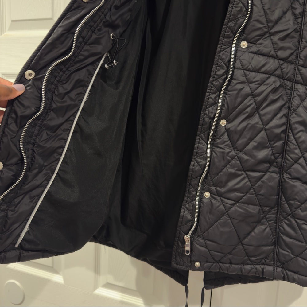 Steve Madden Black Hooded Winter Parker Coat Jacket Women Size M - Picture 12 of 16
